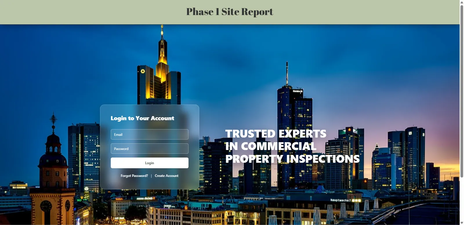 EnviroPros property assessment report system interface
